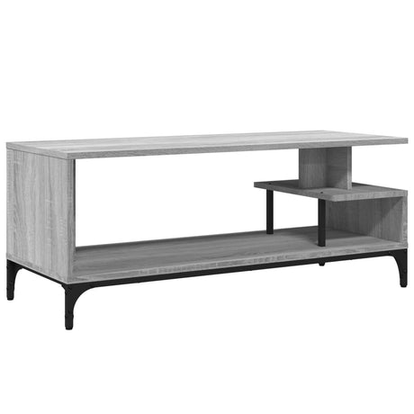 Mobile TV Grigio Sonoma 102x40x41cm Legno e Acciaio a Polvere