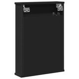 Mobile da Bagno con Specchio Nero 42x12x60 cm Legno Multistrato