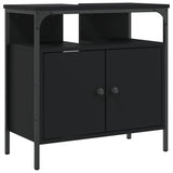 Mobile Lavabo Bagno Nero 60x30x60 cm in Legno Multistrato