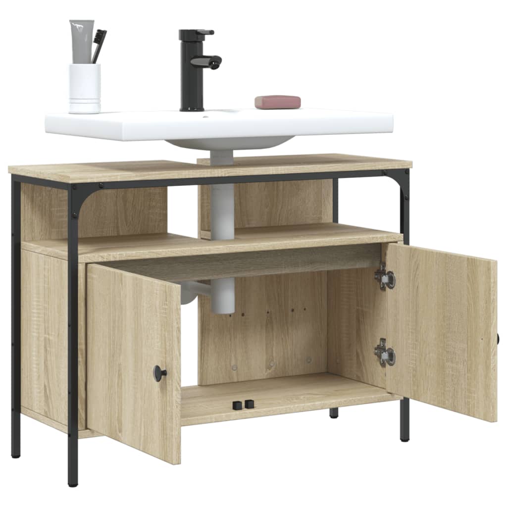 Mobile Lavabo Bagno Rovere Sonoma 80x30x60 cm Legno Multistrato