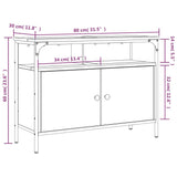 Mobile Lavabo Bagno Rovere Fumo 80x30x60 cm Legno Multistrato
