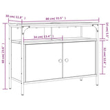 Mobile Lavabo Bagno Grigio Sonoma 80x30x60 cm Legno Multistrato