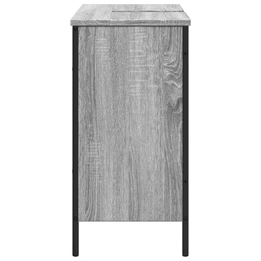 Mobile Lavabo Bagno Grigio Sonoma 80x30x60 cm Legno Multistrato