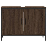 Mobile Lavabo Bagno Rovere Marrone 80x30x60cm Legno Multistrato