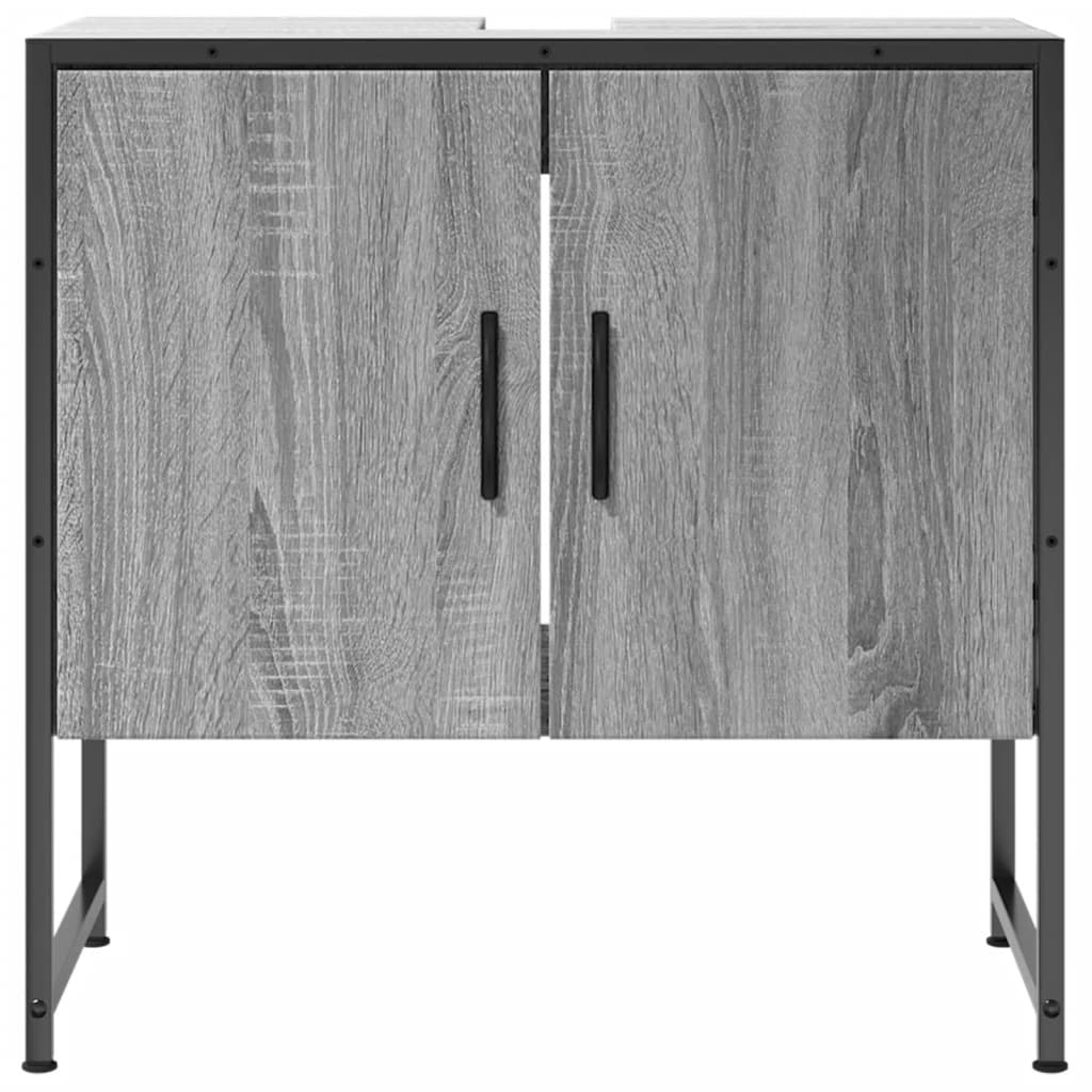 Mobile Lavabo Bagno Grigio Sonoma 60x33x60 cm Legno Multistrato