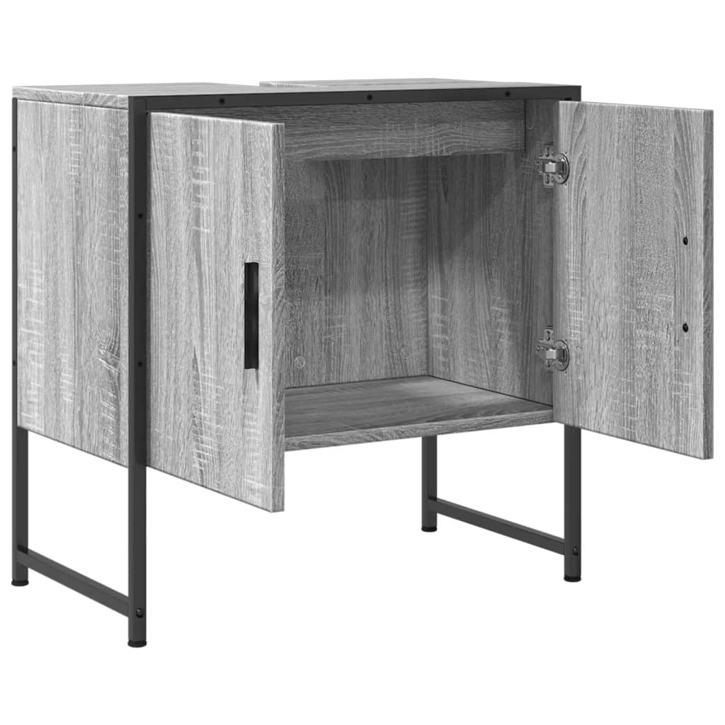 Mobile Lavabo Bagno Grigio Sonoma 60x33x60 cm Legno Multistrato