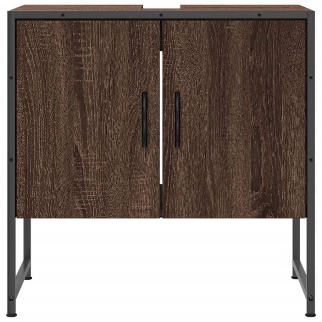 Mobile Lavabo Bagno Rovere Marrone 60x33x60cm Legno Multistrato