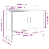 Mobile Lavabo Bagno Rovere Fumo 60x30x60 cm Legno Multistrato