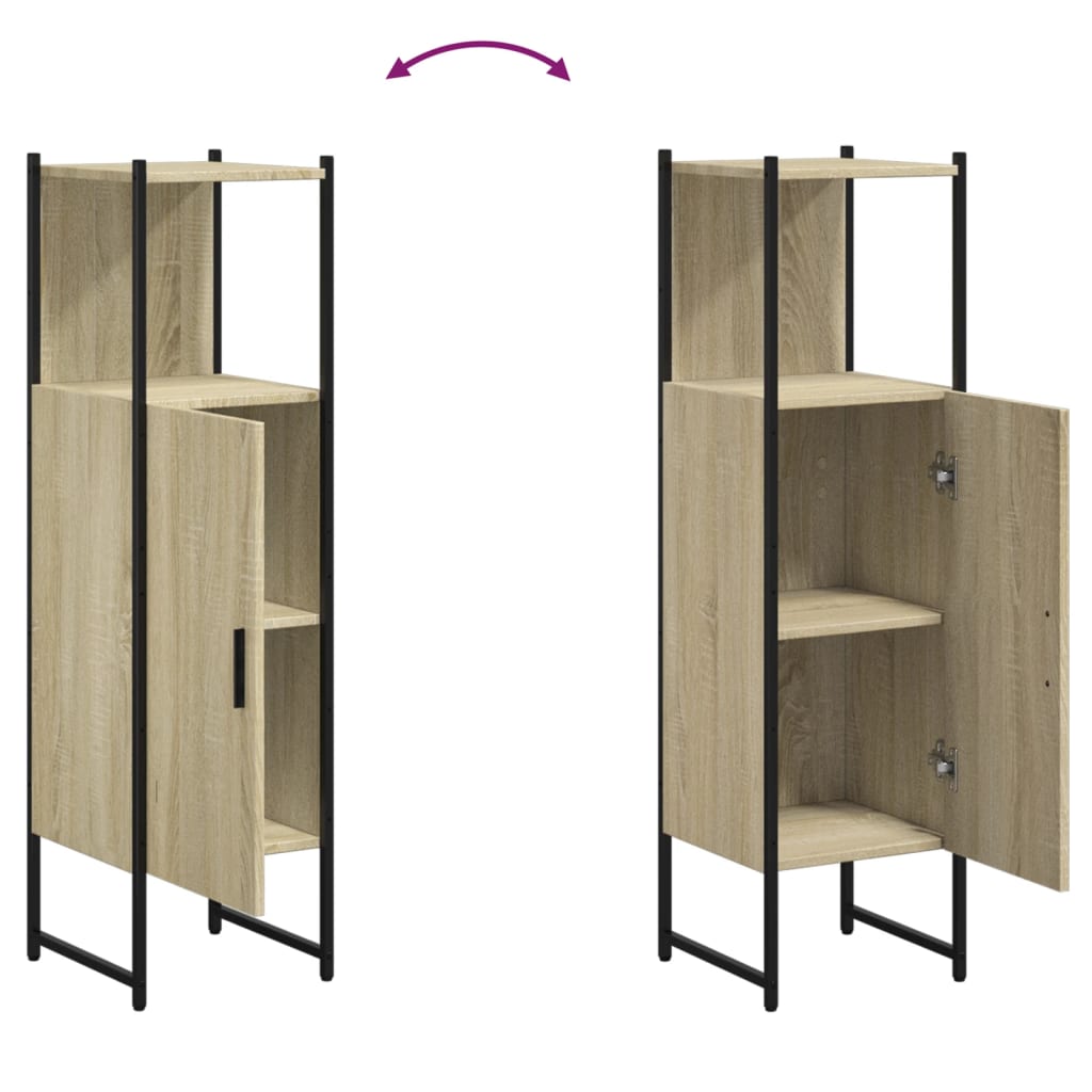 Mobile da Bagno Rovere Sonoma 33x33x120,5 cm Legno Multistrato