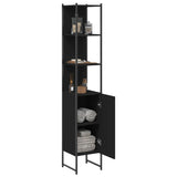 Mobile da Bagno Nero 33x33x185,5 cm in Legno Multistrato