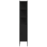 Mobile da Bagno Nero 33x33x185,5 cm in Legno Multistrato