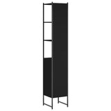 Mobile da Bagno Nero 33x33x185,5 cm in Legno Multistrato
