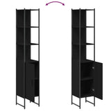 Mobile da Bagno Nero 33x33x185,5 cm in Legno Multistrato