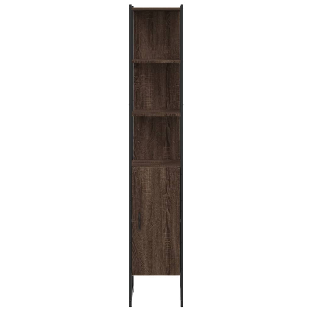 Armadietto Bagno Rovere Marrone 33x33x185,5cm Legno Multistrato