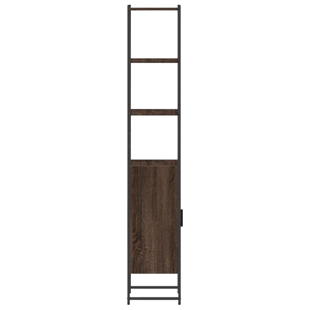 Armadietto Bagno Rovere Marrone 33x33x185,5cm Legno Multistrato