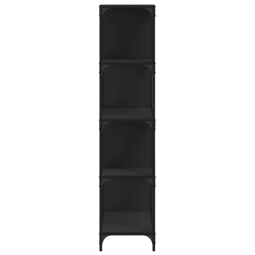 Libreria a 4 Gradini Nera 139x33,5x149 cm in Legno Multistrato