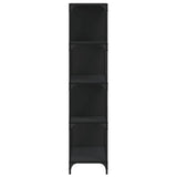 Libreria a 4 Gradini Nera 139x33,5x149 cm in Legno Multistrato