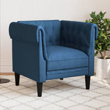 Poltrona Chesterfield Blu in Tessuto