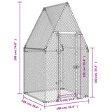 Gabbia per Polli Argento 100x100x190 cm in Acciaio Zincato