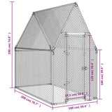 Gabbia per Polli Argento 200x100x190 cm in Acciaio Zincato