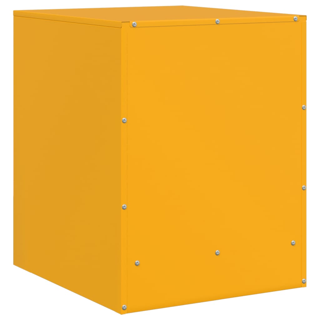 Comodini 2 pz Giallo Senape 34,5x39x44 cm in Acciaio