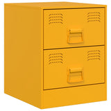 Comodini 2 pz Giallo 34,5x39x44 cm in Acciaio