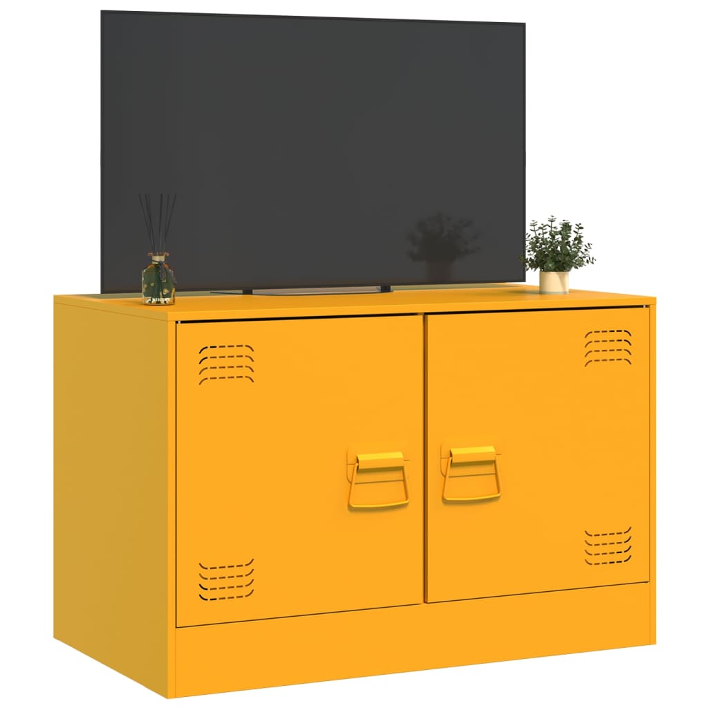 Mobili TV 2 pz Giallo Senape 67x39x44 cm in Acciaio