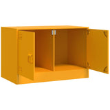 Mobili TV 2 pz Giallo Senape 67x39x44 cm in Acciaio