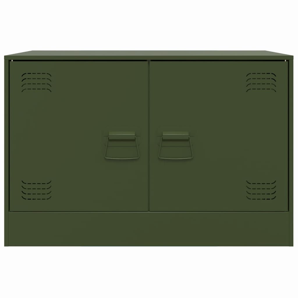 Mobili TV 2 pz Verde Oliva 67x39x44 cm in Acciaio