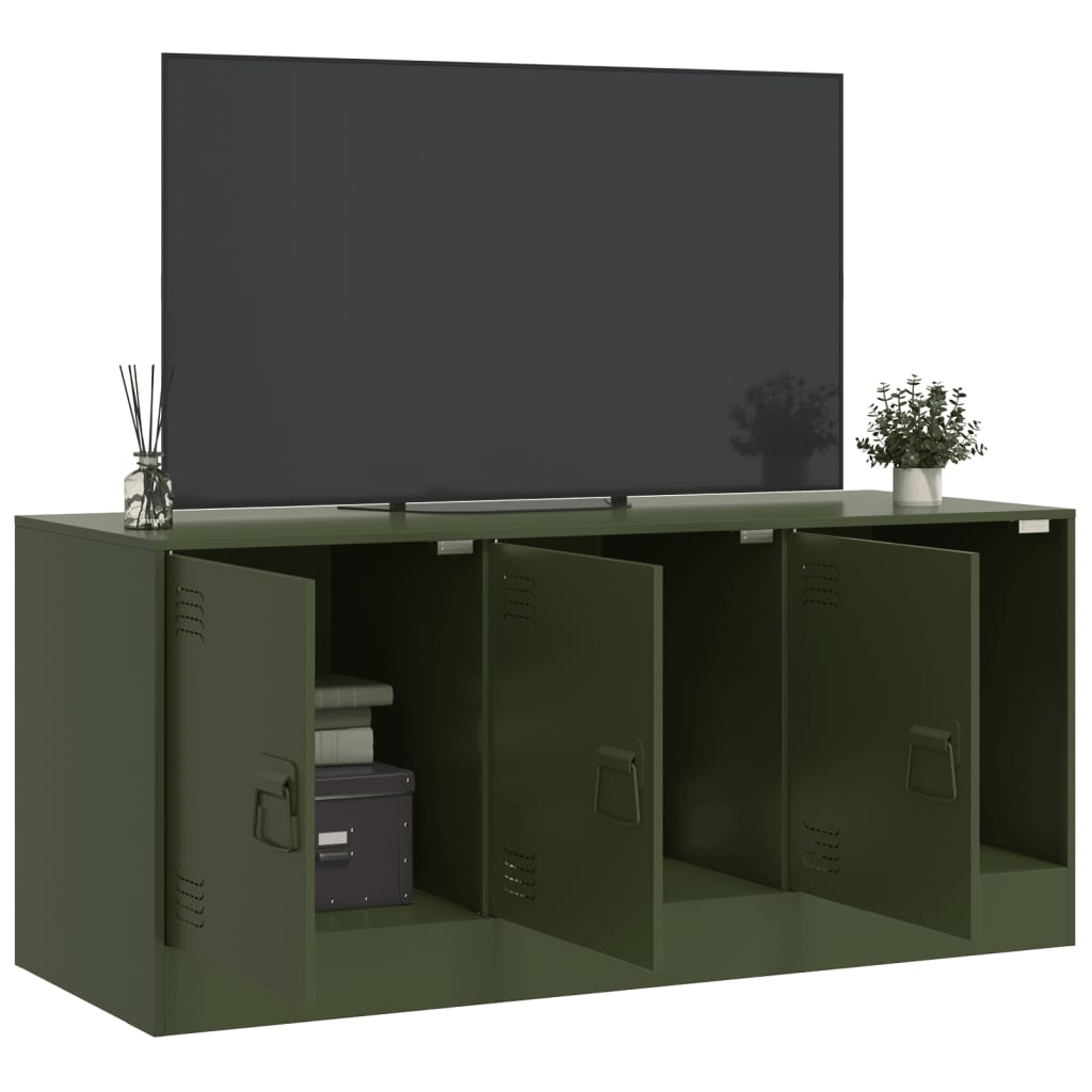 Mobile TV Verde Oliva 99x39x44 cm in Acciaio