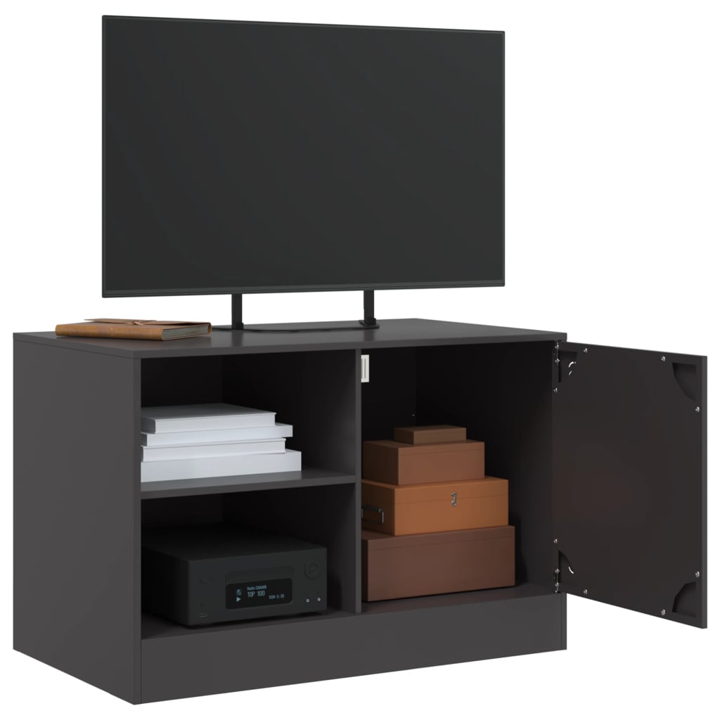 Mobili TV 2 pz Neri 67x39x44 cm in Acciaio