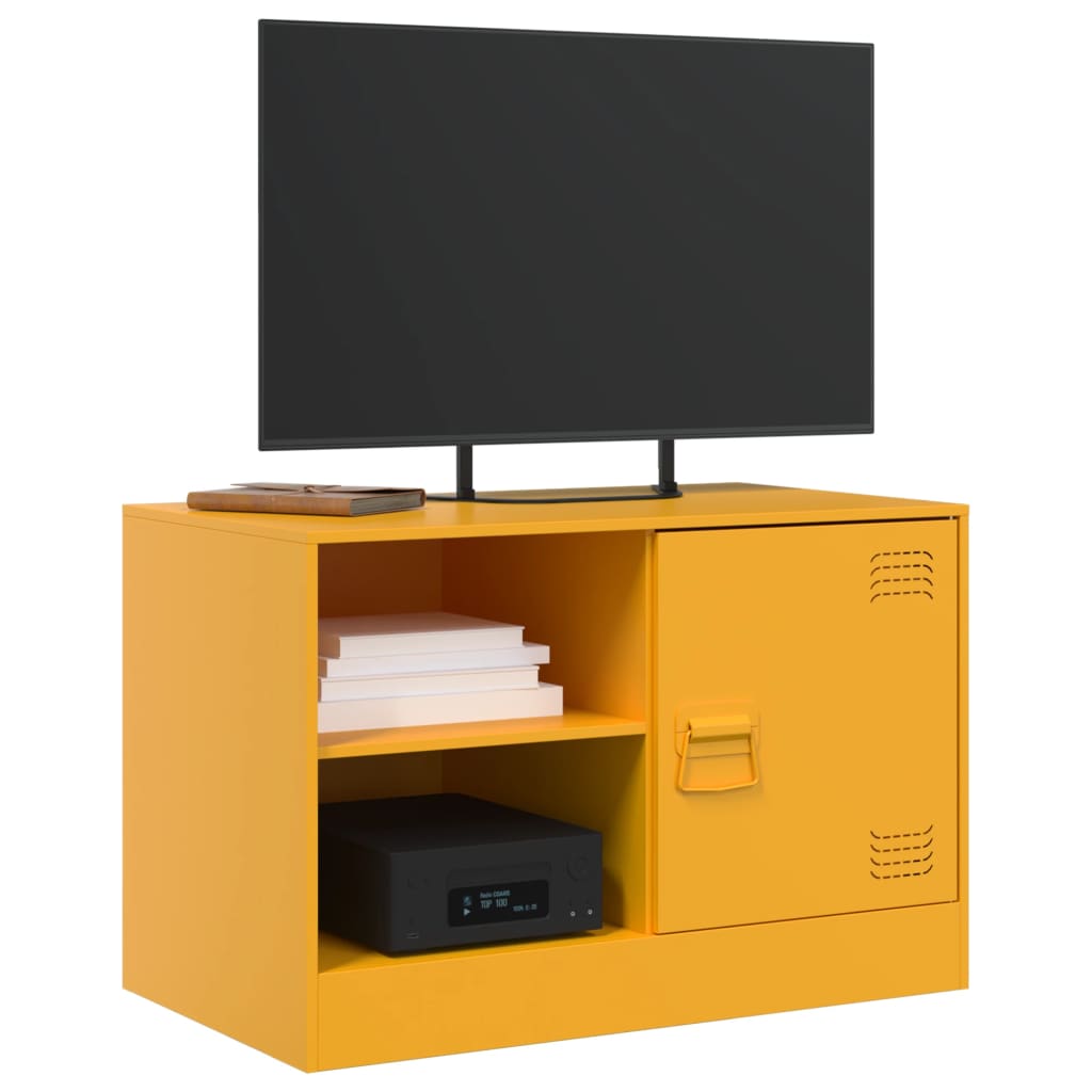 Mobili TV 2 pz Giallo Senape 67x39x44 cm in Acciaio