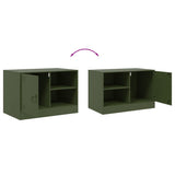 Mobile TV Verde Oliva 67x39x44 cm in Acciaio