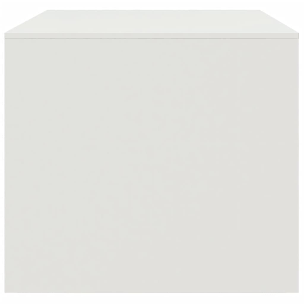 Tavolino da Salotto Bianco 67x50x44 cm in Acciaio