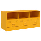 Mobile Porta TV Giallo Senape 99x39x44 cm in Acciaio