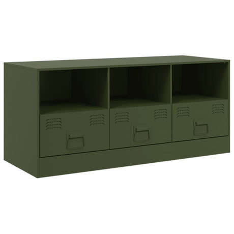 Mobile TV Verde Oliva 99x39x44 cm in Acciaio