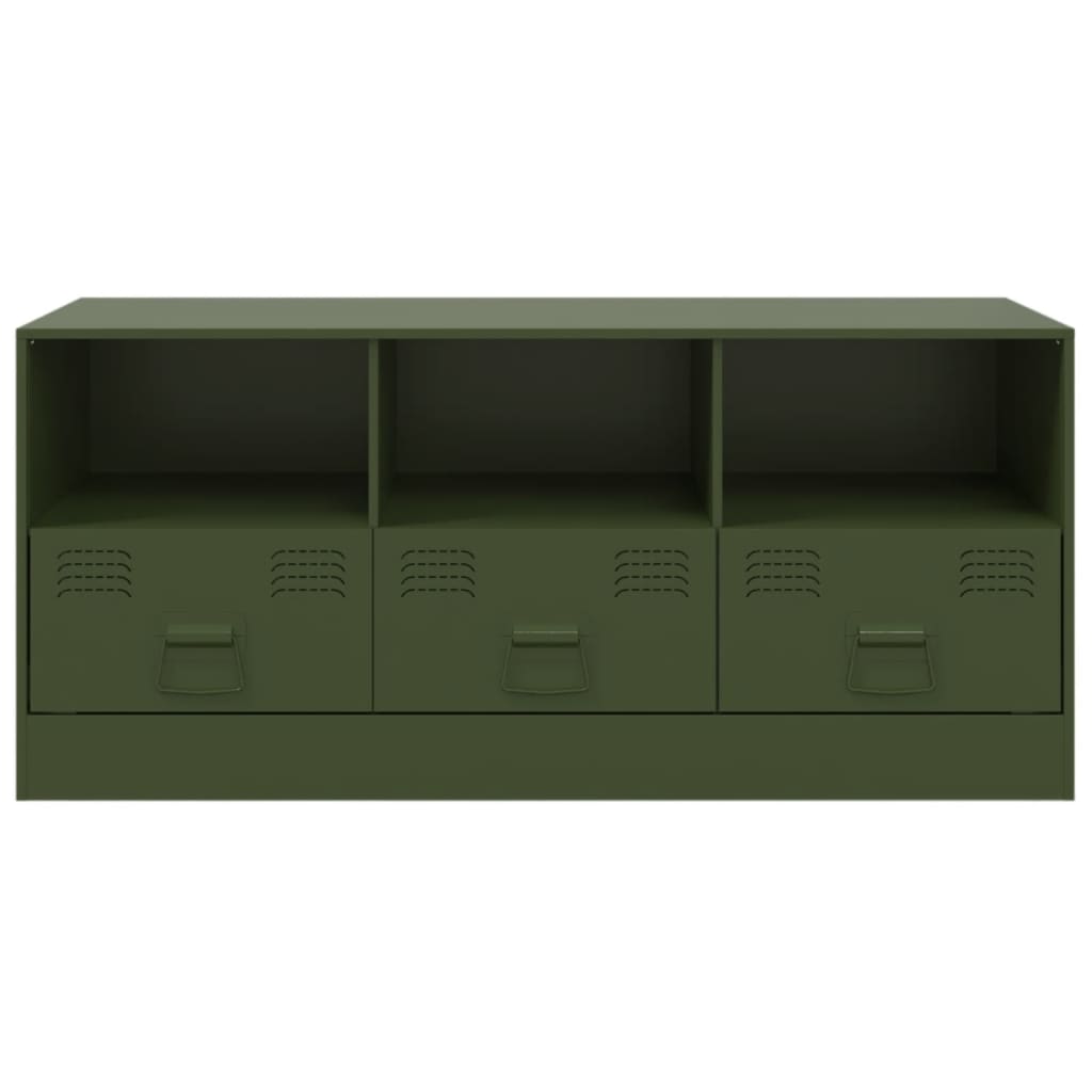 Mobile TV Verde Oliva 99x39x44 cm in Acciaio