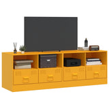 Mobili TV 2 pz Giallo Senape 67x39x44 cm in Acciaio