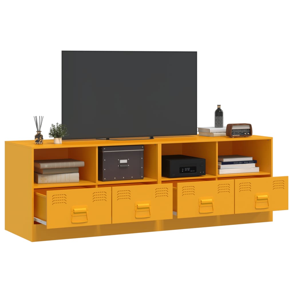 Mobili TV 2 pz Giallo Senape 67x39x44 cm in Acciaio