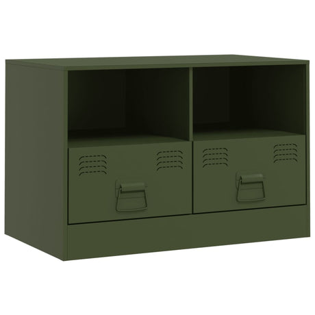 Mobile TV Verde Oliva 67x39x44 cm in Acciaio