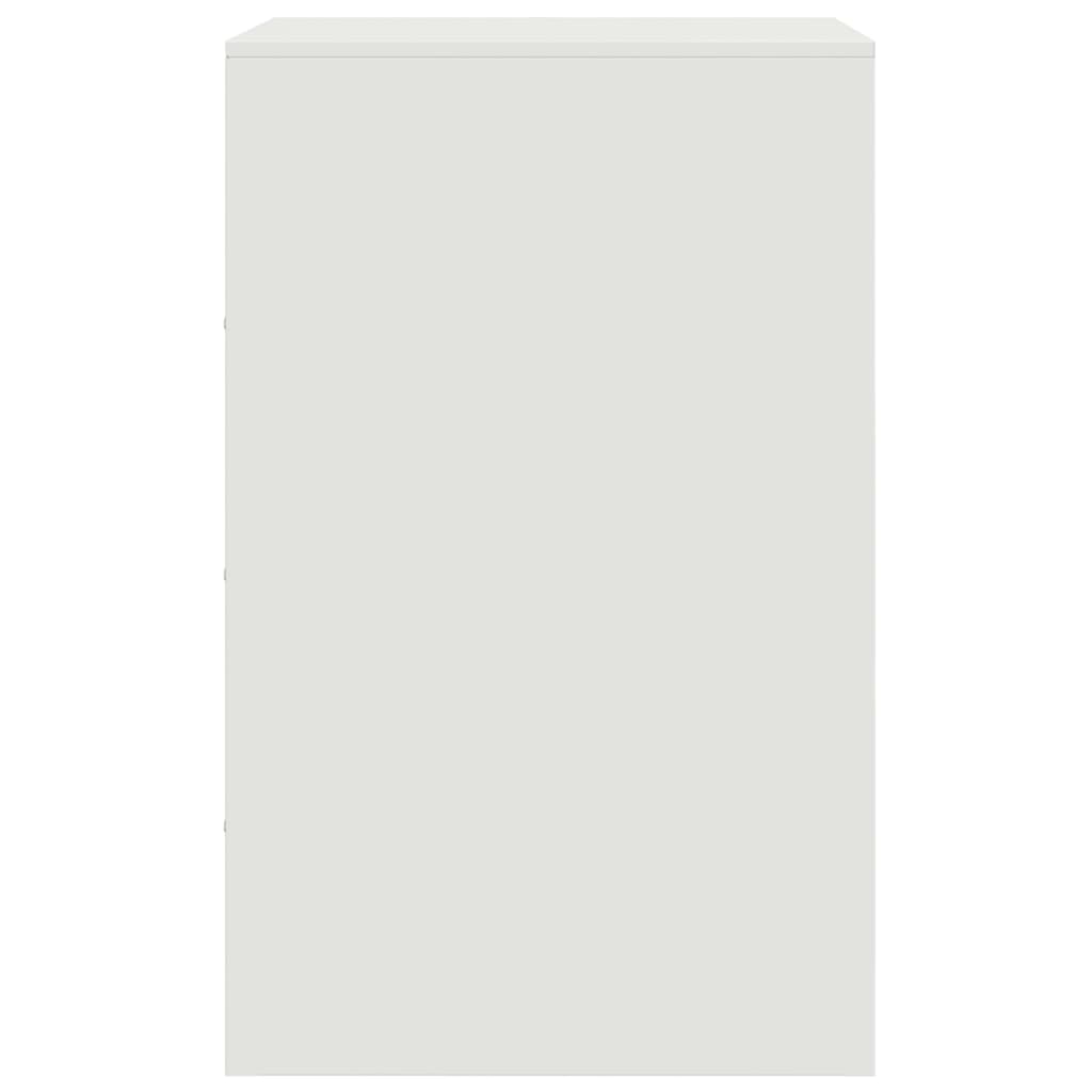 Comodino Bianco 34,5x39x62 cm in Acciaio