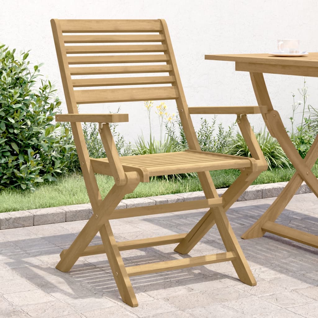 Sedie Giardino Pieghevoli 2pz 54,5x61,5x86,5 cm Massello Acacia