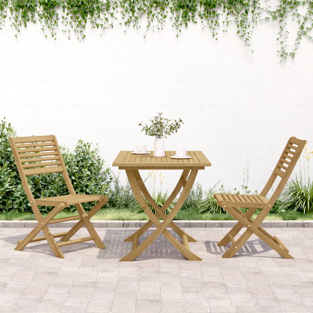 Sedie Giardino Pieghevoli 2 pz 48,5x61,5x87 cm Massello Acacia