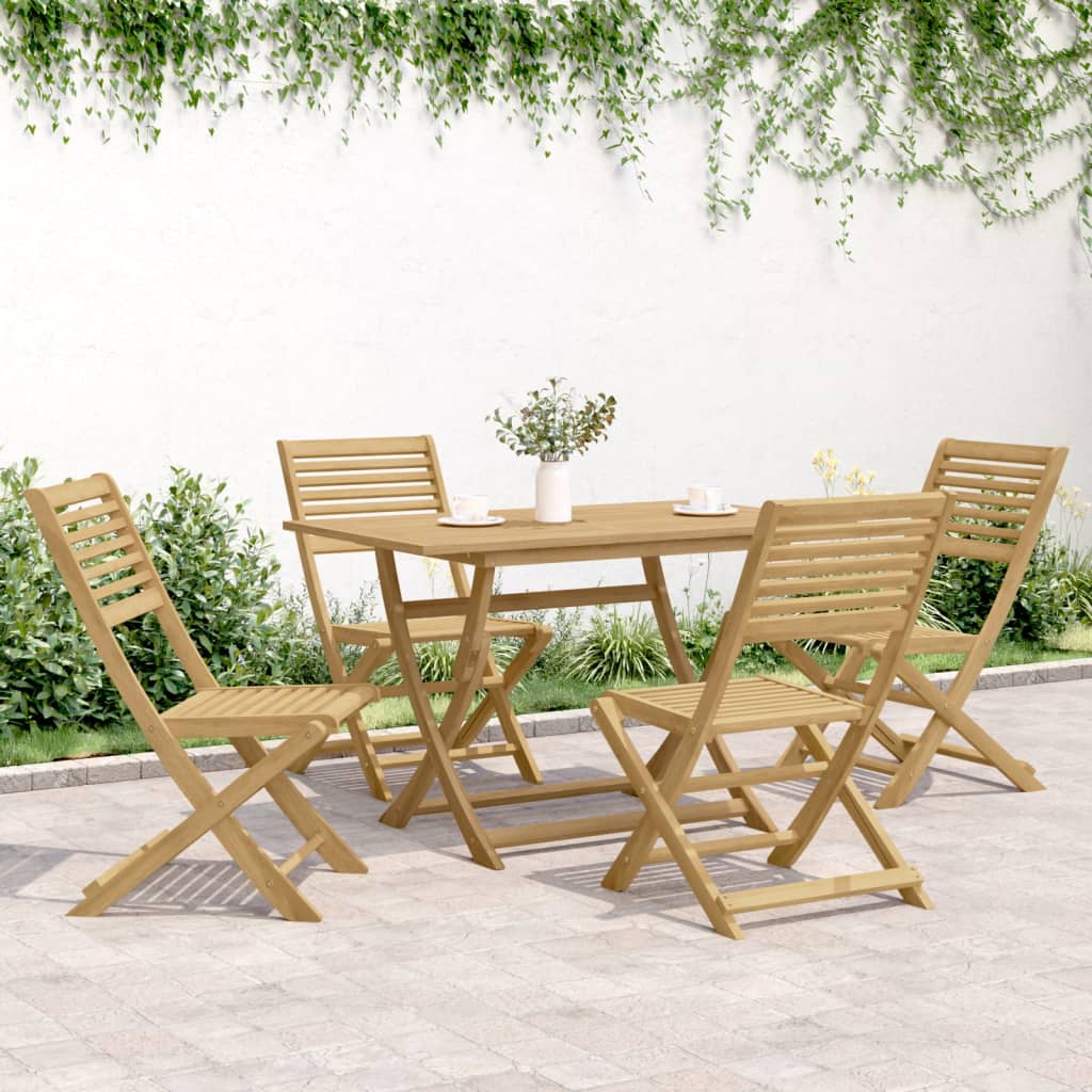 Sedie Giardino Pieghevoli 4 pz 48,5x61,5x87 cm Massello Acacia