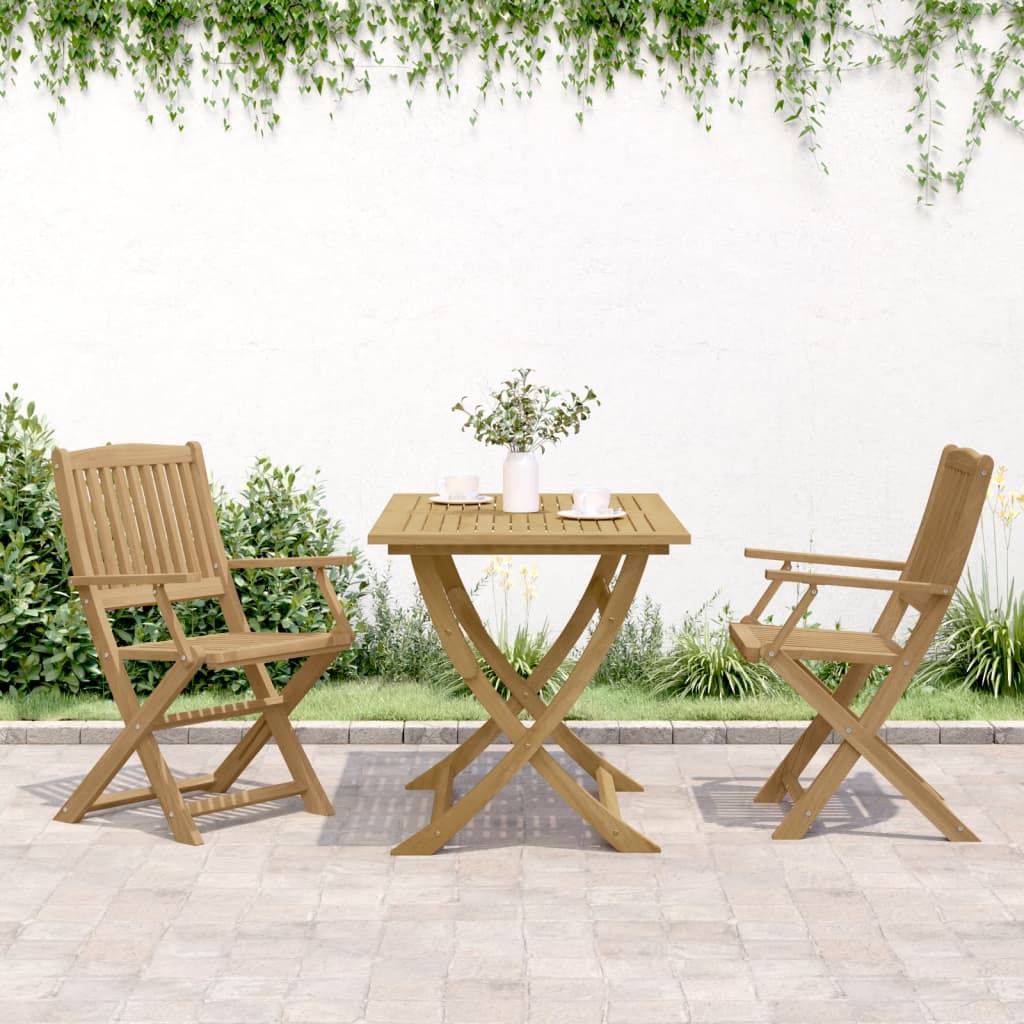 Sedie Giardino Pieghevoli 2 pz 58x54,5x90 cm Massello Acacia