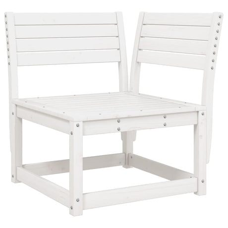 Divano Angolare Giardino Bianco 73x73x78 cm Legno Massello Pino