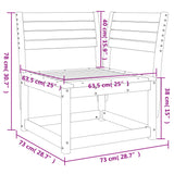 Divano Angolare Giardino Marrone Cera 73x73x78cm Massello Pino