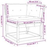 Divano Angolare Giardino Cuscini Marrone Cera 73x73x78 cm Pino