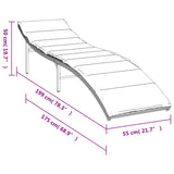 Lettino Prendisole con Cuscino Grigio 55x199x50cm in Polyrattan