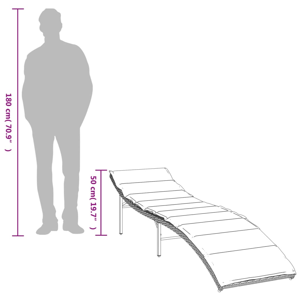 Lettini Prendisole 2 pz con Tavolino Marrone in Polyrattan